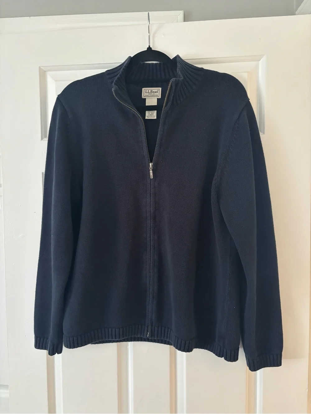 LL Bean Full Zip Up - Mock Neck Sweater - Women’s XL - Classic Preppy - Like New